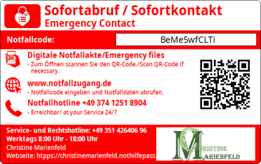 NotHilfePass Rückseite